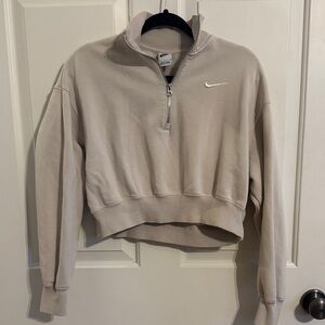 Nike Women's Beige Quarter-Zip Sweatshirt